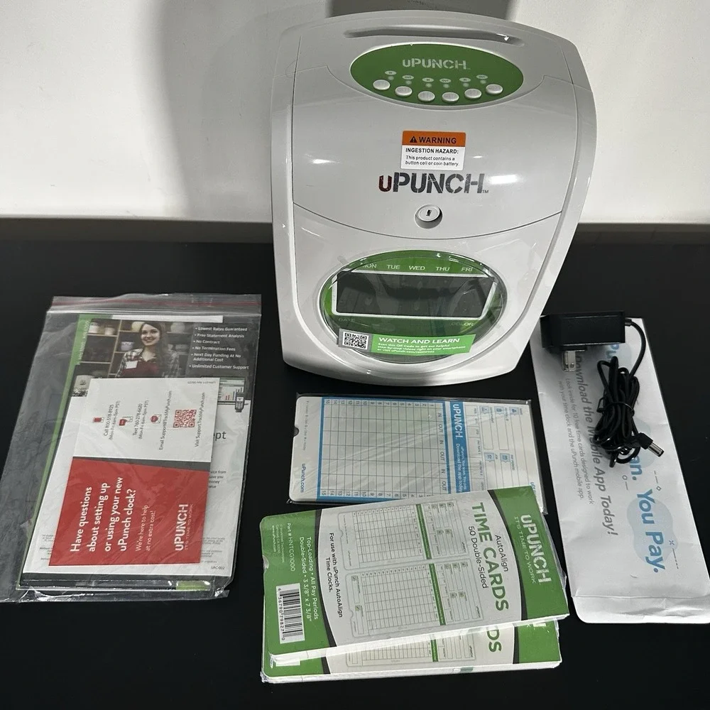 uPunch HN1500 Starter Time Clock Bundle for Small Business Employee Punch Clock